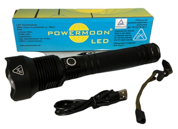 Powermoon LED Taschenlampe 5000 Lumen